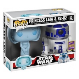 Figurine BOÏTE ENDOMMAGÉE Pop! SDCC 2017 Star Wars Holographic Princess Leia & R2-D2 Edition Limitée Funko Pop Suisse