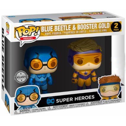 Figurine Pop! Métallique DC Heroes Blue Beetle et Booster Gold 2 Pack Edition Limitée Funko Pop Suisse