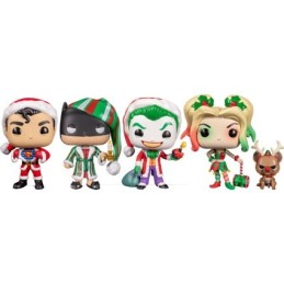 Figuren Pop! Holiday Superman Harley Quinn Joker Santa und Scrooge Batman 4-Pack Limitierte Auflage Funko Pop Schweiz