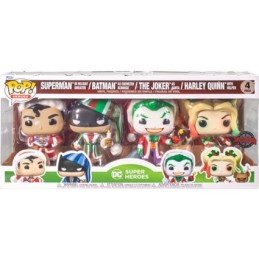 Figuren Pop! Holiday Superman Harley Quinn Joker Santa und Scrooge Batman 4-Pack Limitierte Auflage Funko Pop Schweiz