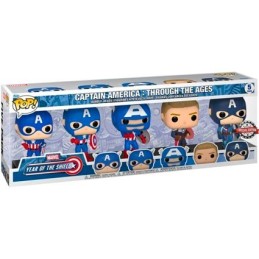 Figuren BESCHÄDIGTE BOX Pop! Marvel Year Of The Shield Captain America Through the Ages 5-Pack Limitierte Auflage Funko Pop S...