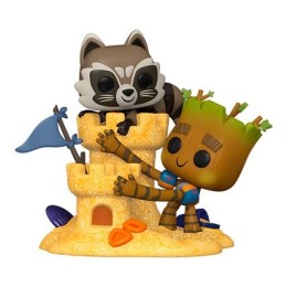 Figuren BESCHÄDIGTE BOX Pop! Marvel Movie Moment Guardians of the Galaxy Rocket and Groot Beach Day Limitierte Auflage Funko ...