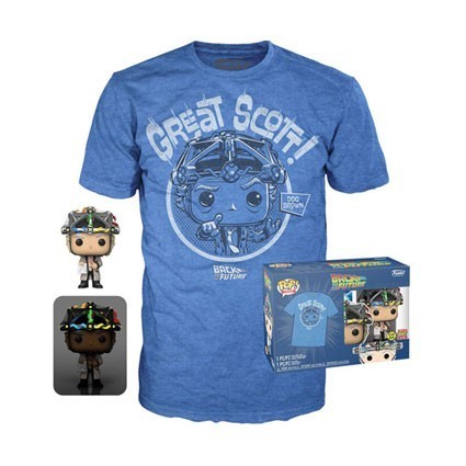 Figurine Pop! Phosphorescent et T-Shirt Retour vers le Futur Doc avec Casque Edition Limitée Funko Pop Suisse