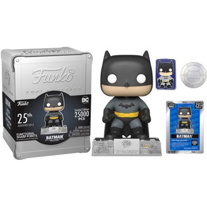 Figurine Pop! Batman 25. Anniversaire avec Pin et Pièce Boîte Alluminium Edition Limitée Funko Pop Suisse