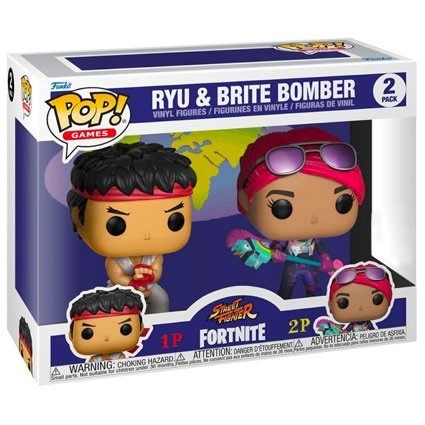 Figurine Pop! Street Fighter x Fortnite Ryu et Brite Bomber 2-Pack Edition Limitée Funko Pop Suisse