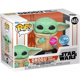 Figur Pop! Flocked and T-shirt Star Wars The Mandalorian Grogu with Cookie Limited Edition Funko Pop Switzerland