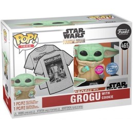 Figur Pop! Flocked and T-shirt Star Wars The Mandalorian Grogu with Cookie Limited Edition Funko Pop Switzerland