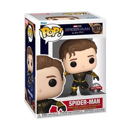 Figurine Pop! Spider-Man No Way Home Spider-Man Black Suit Unmasked Edition Limitée Funko Pop Suisse