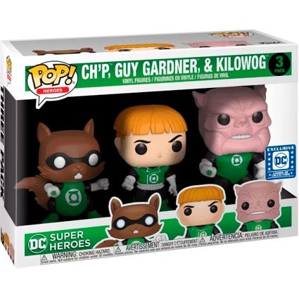 Figurine BOÎTE ENDOMMAGÉE Pop! Green Lantern Ch'p, Guy Gardner et Kilowog Edition Limitée Funko Pop Suisse