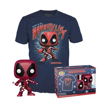 Figurine Pop! Métallique et T-Shirt Deadpool Holiday Edition Limitée Funko Pop Suisse