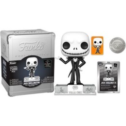 Figurine Pop! L'Étrange Noël de Monsieur Jack Skellington avec Pin et Pièce Boîte Alluminium Funko 25ème Anniversaire Edition...