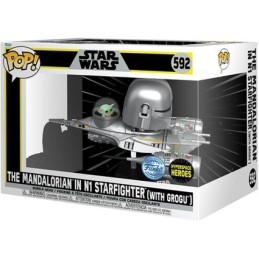 Figurine Pop! Ride Star Wars The Mandalorian and Grogu in N1 Starfighter Edition Limitée Funko Pop Suisse