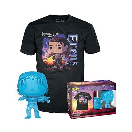 Figurine Pop! et T-shirt L'Attaque des Titans Eren Jäger Translucide Edition Limitée Funko Pop Suisse