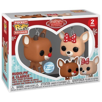 Figur Pop Pocket Keychains Rudolph the Red-Nosed Reindeer Rudolph and Clarice 2-Pack Limited Edition Funko Pop Switzerland