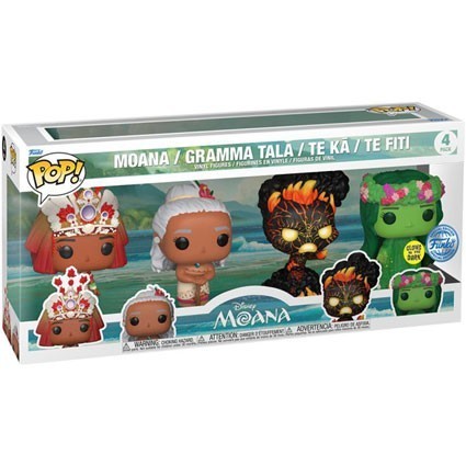 Figurine Pop! Phosphorescent Disney Moana 4-Pack Edition Limitée Funko Pop Suisse