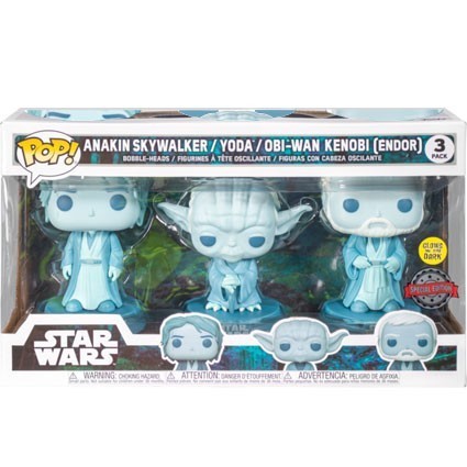 Figur Pop! Glow in the Dark Star Wars Across the Galaxy Anakin Skywalker, Yoda et Obi-Wan Kenobi 3-Pack Limited Edition Funko...