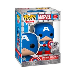 Figuren Pop! NYCC 2023 Captain America mit Pin und Münze Alluminium Box Funko 25. Geburtstag Limitierte Auflage Funko Pop Sch...