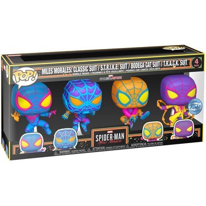 Figurine Pop! Blacklight Miles Morales 4-Pack Edition Limitée Funko Pop Suisse